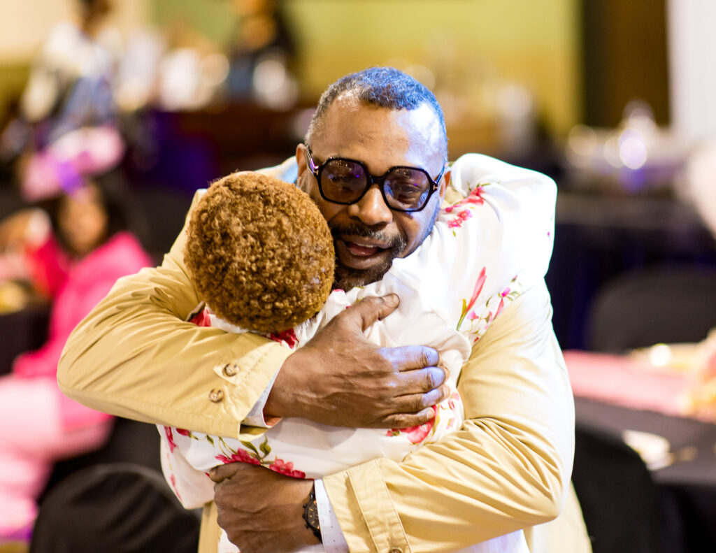 Two family member hugging